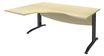Bureau compact à gauche IDRA - L160 cm - Pieds anthracite - plateau imitation Erable (Pieds de renfort obligatoire à rajouter - non inclus)