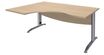 Bureau compact à gauche IDRA - L160 cm - Pieds alu - plateau imitation Chêne clair (Pieds de renfort obligatoire à rajouter - non inclus)