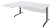 Bureau compact à gauche IDRA - L160 cm - Pieds alu - plateau Blanc perle (Pieds de renfort obligatoire à rajouter - non inclus)