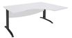 Bureau compact à droite IDRA - L180 cm - Pieds anthracite - plateau Blanc perle (Pieds de renfort obligatoire à rajouter - non inclus)
