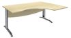 Bureau compact à droite IDRA - L180 cm - Pieds alu - plateau imitation Erable (Pieds de renfort obligatoire à rajouter - non inclus)