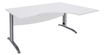 Bureau compact à droite IDRA - L180 cm - Pieds alu - plateau Blanc perle (Pieds de renfort obligatoire à rajouter - non inclus)