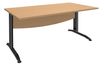 Bureau droit IDRA - L180 cm - Pieds anthracite - Plateau imitation Hêtre