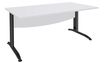 Bureau droit IDRA - L180 cm - Pieds anthracite - plateau Blanc perle