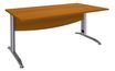 Bureau droit IDRA - L140 cm - Pieds alu - plateau imitation Merisier