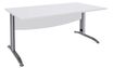 Bureau droit IDRA - L140 cm - Pieds alu - plateau Blanc perle