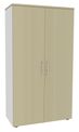 Armoire haute IDRA/DUAL - H180 x L80 x P47 - 2 portes - Corps blanc - Portes et dessus imitation Erable