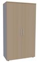 Armoire haute IDRA/DUAL - H180 x L80 x P47 - 2 portes - Corps alu - Portes et dessus imitation Chêne Clair