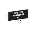 Plaque boîte à lettres personnalisée avec votre texte - 120 x 50 mm - noire - adhésivée prête à poser