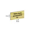 Plaque personnalisée avec votre texte - 80 x 40 mm - dorée - adhésivée prête à poser