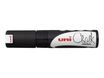 UNI CHALK - Marqueur craie - pointe biseau large - noir