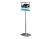 INOVSHOP - Porte-visuel modulaire sur pied fixe - pour format A4 - gris
