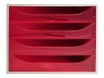Exacompta Ecobox - Module de classement 4 tiroirs - gris/framboise transparent
