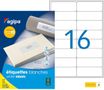 Apli Agipa - 400 Étiquettes adhésives blanches multi-usages - 99,1 x 33,9 mm - coins arrondis - réf 119612