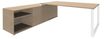 Bureau LOFTER Manager - L180 x P100 x H72,5 cm - console retour à gauche (cases) - pieds blanc - plateau imitation chêne clair