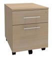 Caisson mobile EXPRIM/LOFTER/LEVEL - L43 x H56 x P60 cm - 2 tiroirs dont 1 DS - Imitation Chêne clair