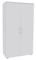 Armoire haute INEO/LEVEL/STEELY/WOODY - L80 x H180 x P47 - 2 portes - Corps blanc - Portes et dessus Blanc perle