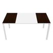 Bureau droit EASYDESK - L160 x P80 cm  - Blanc/wengé