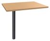Extension IDRA/DUAL sur pied tube - 80 x 60 cm - Pied anthracite - plateau imitation Hêtre