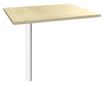 Extension IDRA/DUAL sur pied tube - 80 x 60 cm - Pied blanc - plateau imitation Erable