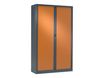 Armoire haute monobloc à rideaux GENERIC - 198 x 120 x 43 cm - anthracite/imitation merisier