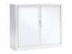 Armoire mi-haute monobloc à rideaux GENERIC - 100 x 120 x 43 cm - blanc