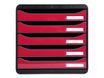 Exacompta BigBox Plus - Module de classement 5 tiroirs - noir/framboise