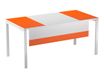 Voile de fond pour bureau EASYDESK L140cm - Blanc/orange