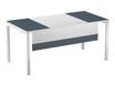 Voile de fond pour bureau EASYDESK L140cm - Blanc/anthracite