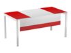 Voile de fond pour bureau EASYDESK L180cm - Blanc/rouge