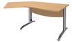 Bureau 135° IDRA - retour d'angle à droite - L180 cm - Pieds aluminium - Plateau imitation Hêtre