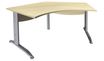 Bureau symétrique 120° IDRA - L185 cm - Pieds alu - plateau imitation Erable