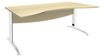 Bureau double vague symétrique IDRA - L180 cm - Pieds blanc - plateau imitation Erable