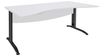 Bureau double vague symétrique IDRA - L180 cm - Pieds anthracite - plateau Blanc perle