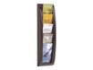 Présentoir mural Quick Fit pour documents 1/3 A4 - 5 compartiments - gris/transparent