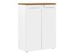 Rangement mi-hauteur YES ! - L80 x H109 x P42 - 2 portes - Façade blanche - Dessus Merisier