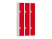 Vestiaire multicases - 3 colonnes - 6 portes - 180 x 90 x 50 cm - gris/rouge