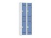 Vestiaire multicases - 2 colonnes - 4 portes - 180 x 60 x 50 cm - gris/bleu