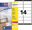 Avery - 560 Étiquettes adresse blanches - 99,1 x 38,1 mm - Impression laser - réf L7163-40