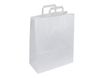 50 Sacs cadeau kraft - poignées plates - 22 cm x 10 cm x 29 cm - blanc