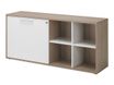 Crédence ARPE - L158 x H74 x P41 - 1 porte coulissante - Chêne et blanc