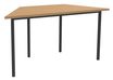 Table de réunion Trapèze - 140 x 70 cm - Pieds carrés anthracite - imitation Hêtre