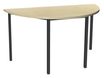 Table de réunion Demi-lune - 140 x 70 cm - Pieds carrés anthracite - imitation érable