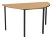 Table de réunion Demi-lune - 160 x 80 cm - Pieds carrés anthracite - imitation hêtre