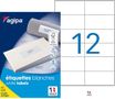 Apli Agipa - 1200 Étiquettes adhésives blanches multi-usages - 105 x 48 mm - coins droits - réf 118998