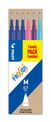 Pilot Frixion Ball - 6 Recharges pour rollers effaçables - 0,7 mm - bleu/rose/violet/turquoise