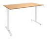 Bureau LEVEL - Bureau éléctrique - L160 - pied blanc - plateau Imitation Hêtre