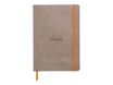 Rhodia Goalbook - Carnet souple A5 - 224 pages numérotées - petits carreaux - taupe