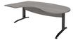 Bureau compact manager retour à gauche IDRA - 200 cm - pieds anthracite - Chêne gris (pied de renfort obligatoire à rajouter - non inclus)
