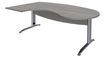Bureau compact manager retour à gauche IDRA - 200 cm - pieds alu - Chêne gris (pied de renfort obligatoire à rajouter - non inclus)
